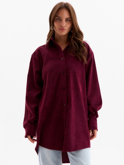 Рубашка женская MINAKU: Velvet Collection, размер 50, бордовый