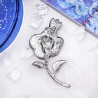 Брошь «Галиотис» цветок с короной, цвет зелёный в серебре - Фото 2