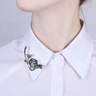 Брошь «Галиотис» цветок с короной, цвет зелёный в серебре - Фото 3