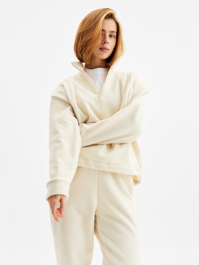 Костюм женский (анорак, брюки) MINAKU: Fleece Soft, размер 44, бежевый
