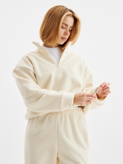 Костюм женский (анорак, брюки) MINAKU: Fleece Soft, размер 44, бежевый