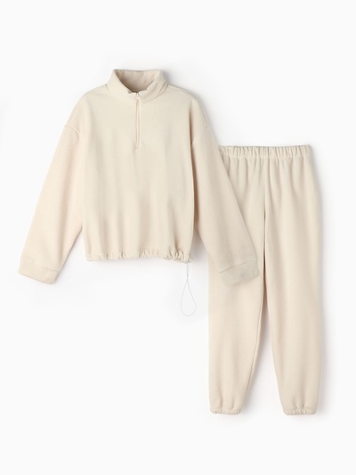 Костюм женский (анорак, брюки) MINAKU: Fleece Soft, размер 44, бежевый