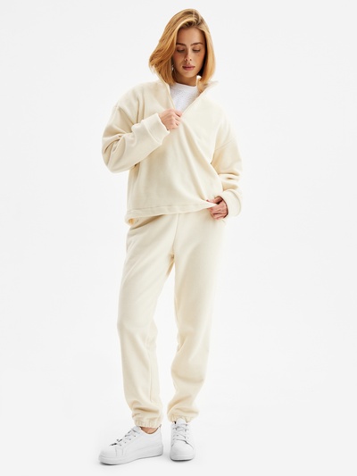 Костюм женский (анорак, брюки) MINAKU: Fleece Soft, размер 46, бежевый