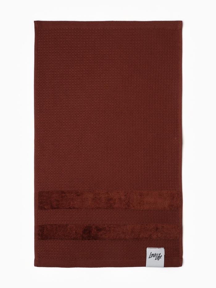 Полотенце махровое LoveLife «Макан» 70×130 см, коричневое, 100% хлопок, 480 г/м² - Фото 1