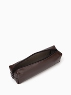 Косметичка-пенал на молнии, длина 20 см, коричневая - Фото 2