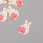 Декор для творчества металл, эмаль «Зайчик с сердцем-замком», 2.8×2.2 см - Фото 1