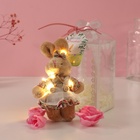 Набор подарочный «Зайка в платье», мыльные розовые розы 5 шт., роса, 7×7×12 см - Фото 1