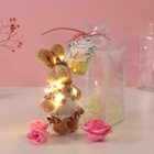 Набор подарочный «Зайка в платье», мыльные розовые розы 5 шт., роса, 7×7×12 см - Фото 2