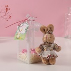 Набор подарочный «Зайка в платье», мыльные розовые розы 5 шт., роса, 7×7×12 см - Фото 6