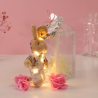 Набор подарочный «Зайчик в комбинезоне», мыльные розовые розы 5 шт., роса, 7×7×12 см - Фото 2