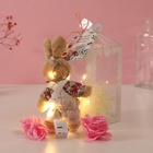 Набор подарочный «Зайчик в комбинезоне», мыльные розовые розы 5 шт., роса, 7×7×12 см - Фото 3