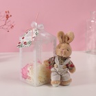 Набор подарочный «Зайчик в комбинезоне», мыльные розовые розы 5 шт., роса, 7×7×12 см - Фото 6