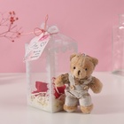 Набор подарочный «Мишка в комбинезоне», мыльные красные розы 5 шт., роса, 7×7×12 см - Фото 6
