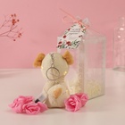 Набор подарочный «Пёсик белый», мыльные розовые розы 5 шт., роса, 7×7×12 см - Фото 3