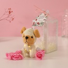 Набор подарочный «Пёсик белый», мыльные розовые розы 5 шт., роса, 7×7×12 см - Фото 4