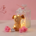 Набор подарочный «Пёсик беж», мыльные розовые розы 5 шт., роса, 7×7×12 см - Фото 3