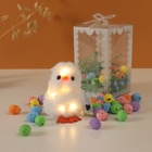 Набор подарочный «Цыплёнок белый: брелок для ключей на кольце», фигурка светящаяся, яички 50 г, роса 7×7×12 см - Фото 1