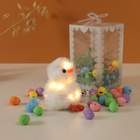 Набор подарочный «Цыплёнок белый: брелок для ключей на кольце», фигурка светящаяся, яички 50 г, роса 7×7×12 см - Фото 2