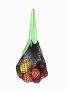 Сумка-авоська плетёная, клетка 1.5 см, чёрная/зелёная - Фото 3