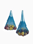 Набор 2 шт.: сумка-авоська плетёная, клетка 1.5 см, синяя - Фото 6