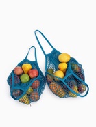 Набор 2 шт.: сумка-авоська плетёная, клетка 1.5 см, синяя - Фото 5