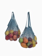 Набор 2 шт.: сумка-авоська плетёная, клетка 1.5 см, тёмно-бирюзовая - Фото 6