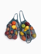 Набор 2 шт.: сумка-авоська плетёная, клетка 1.5 см, тёмно-бирюзовая - Фото 5