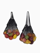 Набор 2 шт.: сумка-авоська плетёная, клетка 1.5 см, чёрная - Фото 6