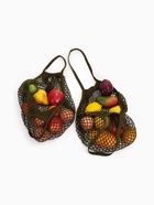 Набор 2 шт. сумка-авоська плетёная, клетка 1.5 см, тёмно-зелёная - Фото 5