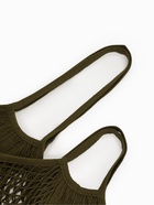 Набор 2 шт. сумка-авоська плетёная, клетка 1.5 см, тёмно-зелёная - Фото 3