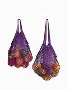 Набор 2 шт.: сумка-авоська плетёная, клетка 1.5 см, фиолетовая - Фото 6