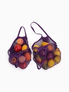 Набор 2 шт.: сумка-авоська плетёная, клетка 1.5 см, фиолетовая - Фото 5