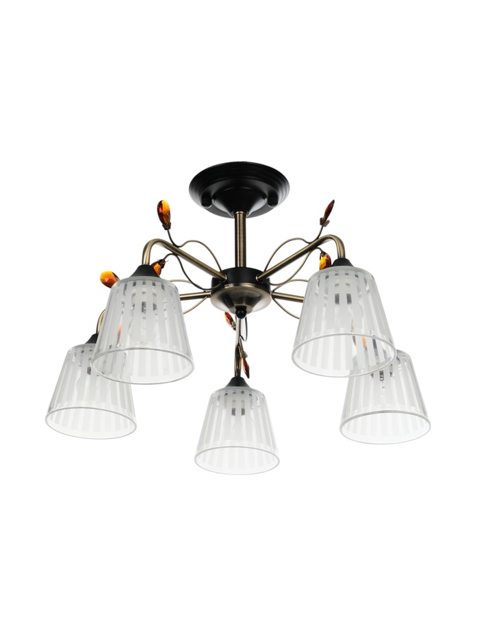 Люстра «Шарлин» 5хЕ27 40 Вт черный-латунь 51×51×29 см BayerLux