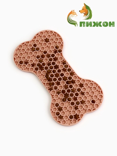 Коврик для лизания на присосках 11×20 см, бежевый