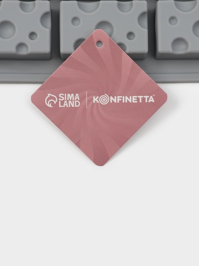 Форма для выпечки и муссовых десертов KONFINETTA «Сыр», силикон, 20 ячеек (5×3 см), 30×17.5×1.9 см, серая