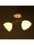 Люстра потолочная BayerLux «Авиталь», 2хЕ27, 40 Вт, бело-хромовый, 45×26×27 см - фото 33089548