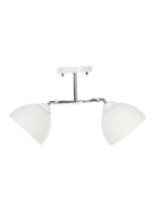 Люстра потолочная BayerLux «Авиталь», 2хЕ27, 40 Вт, бело-хромовый, 45×26×27 см - фото 32813454