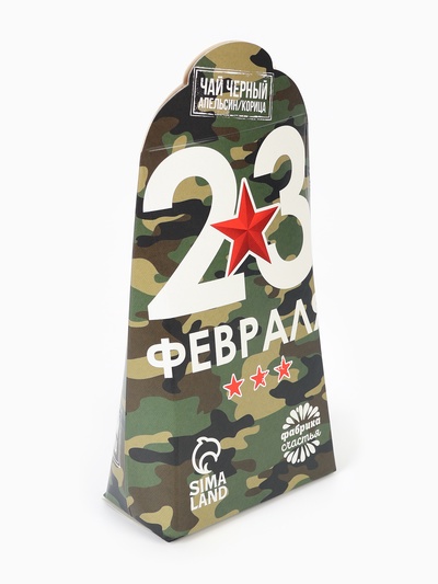 Чай подарочный «23 февраля», вкус: апельсин и корица, 50 г