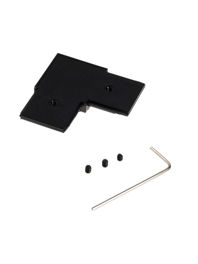 Коннектор угловой для шинопровода, горизонтальный, серия Flat, чёрный