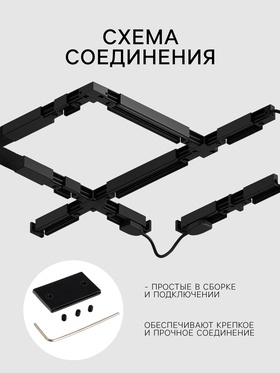 Коннектор односторонний для шинопровода, серия Flat, чёрный