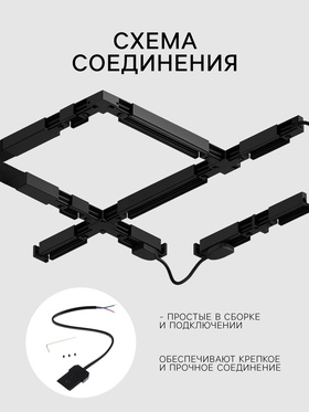 Коннектор питания прямой для шинопровода, серия Flat, чёрный