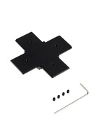 Коннектор крестообразный для шинопровода, серия Flat, чёрный - Фото 4