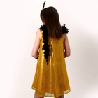 Карнавальный костюм «Гэтсби»: платье, головной убор, шарф, р-р 50-52, золото - Фото 3