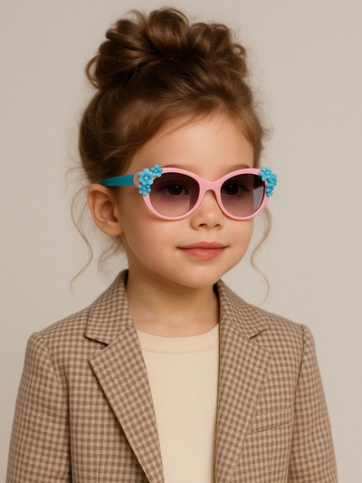Очки солнцезащитные детские «OneSun. Цветочки», uv 400, розовый, голубой