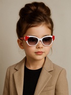 Очки солнцезащитные детские «OneSun. Цветочки», uv 400, белый, красный (комплект 2 шт) - фото 63615934