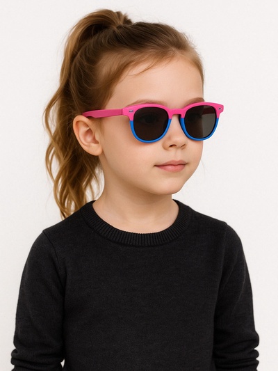 Очки солнцезащитные детские «OneSun. Полоса», малиновый, синий