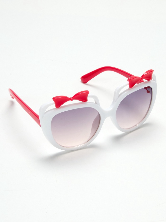 Очки солнцезащитные детские «OneSun. Бантики», 4.5×12 см, белый, малиновый - Фото 1
