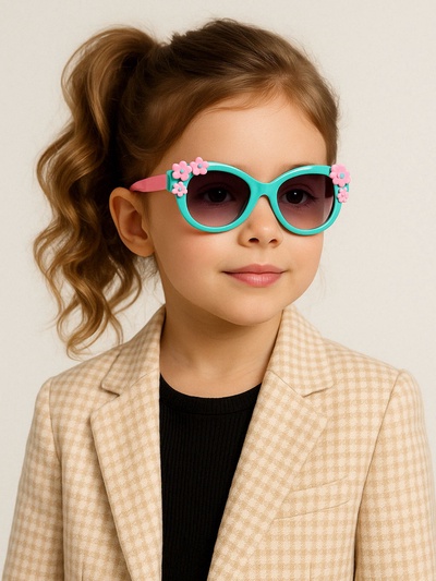 Очки солнцезащитные детские «OneSun. Цветочки», uv 400, розовый, голубой
