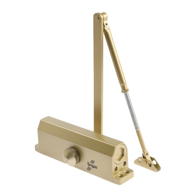 Доводчик дверей ТУНДРА d=150GP, до 150 кг, цвет золото