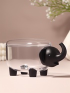 Органайзер для ватных палочек и дисков «Слоник», с крышкой, 15.4×7.5×8.5 см, прозрачный, чёрный - Фото 6